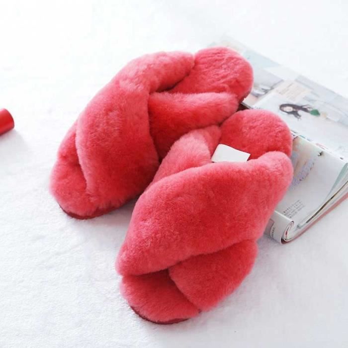 Pantoufles En Tissu éponge Pour Femme - Chaussons D'hiver En