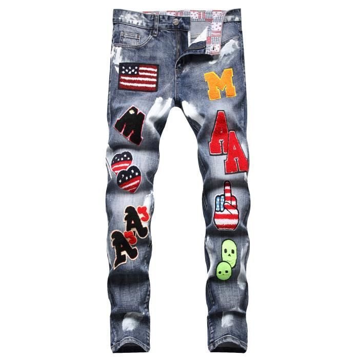 Jeans homme avec best sale broderie