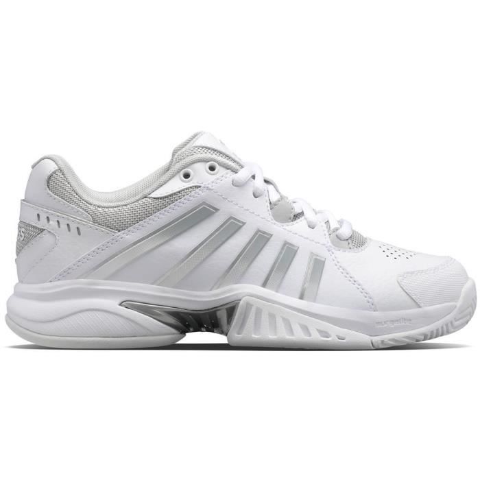 chaussures de tennis de tennis femme k-swiss receiver v - blanc/vapor blue/argent - 41