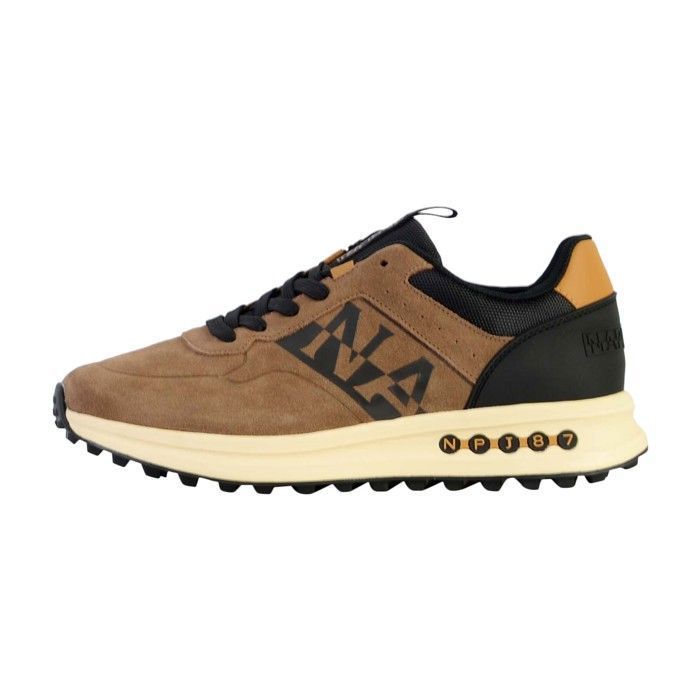 Napapijri Basket Cuir Napapijri Slate - Noir/Marron