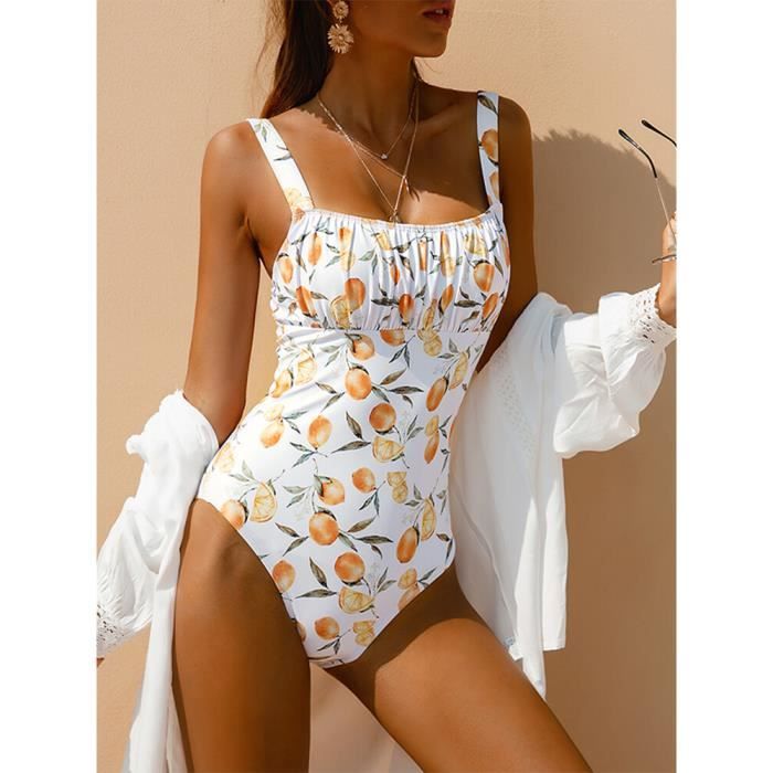 Maillot de bain une piece Bandeau imprime fruits sport pour femmes vetements de plage 2021 X20SW4388 1 Marque