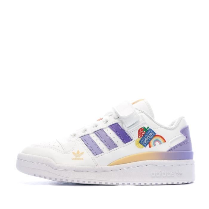 Baskets Blanche Mauve Fille Adidas Forum Low J Purple Cdiscount
