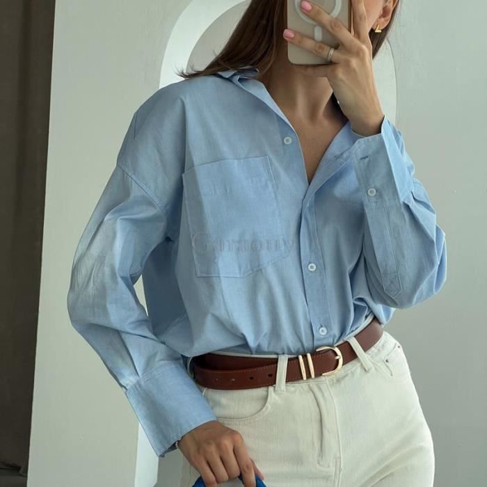 Chemisier femme sales bleu ciel