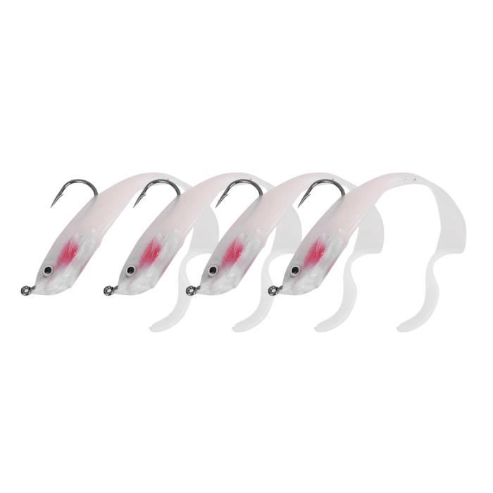 5 Appâts Souples De Pêche – Leurres Artificiels Avec Crochets, Couleurs Vives, Yeux Bioniques, Pour Mer Et Rivière, Lot De 5