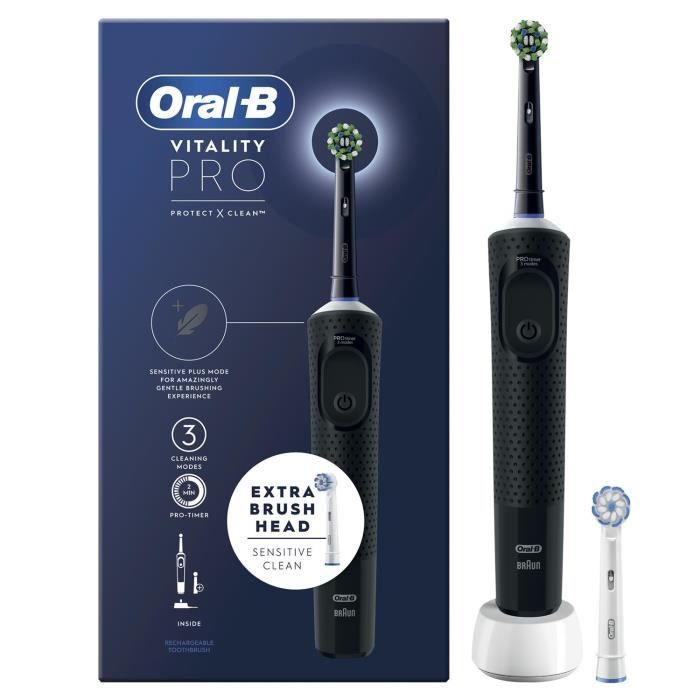 Brosse à dents électrique ORAL B Vitality Pro Rechargeable 2 têtes de brosse 3 modes de brossage - vue 8