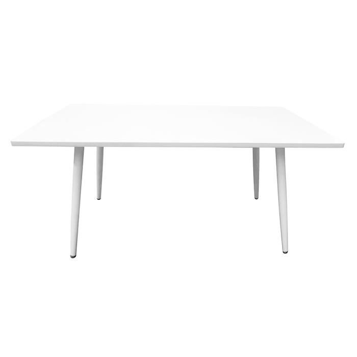 table 200 x 100 collection rennes pieds métal et plateau blanc. table design. blanc