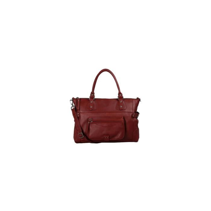Sac a Main Sabrina Bordeaux CAMILLE Cuir C10569 MIEL Rouge Cdiscount Bagagerie Maroquinerie