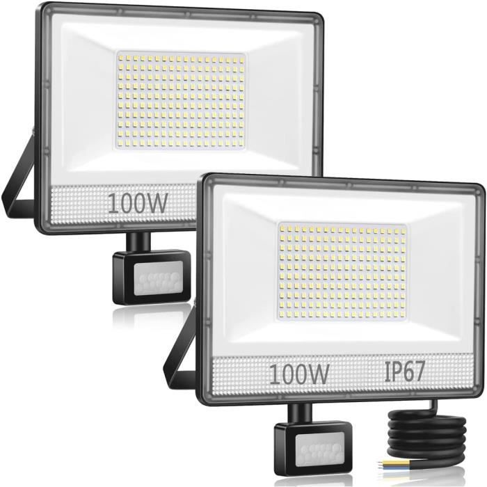 Etrogo 30W Projecteur LED Exterieur Spot Avec Détecteur de Mouvement 3000K 4500K 6000K Dimmable 3000LM avec Télécommande e Prise EU,IP66 Etanche pour Jardin Patio Garage Entrée etc
