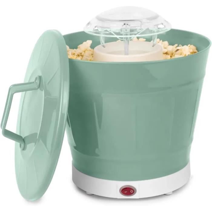 Bestron Machine à Pop-corn à Air Chaud Jusqu'à 50 G De Maïs à Pop-corn Pour Pop-corn En 2 Minutes Sans Graisse 1200 W Vert Menthe