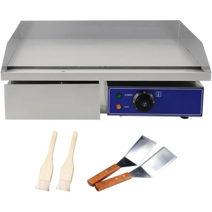 MOOTACO Plancha Électrique 3000W - Plaque Fonte 53cm Antiadhésive 8mm D'Épaisseur | Professionnelle Pour Extérieur