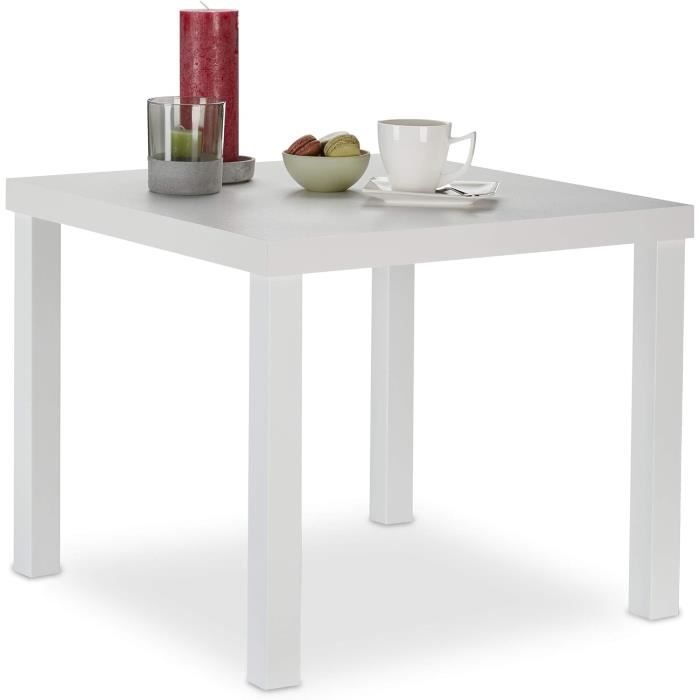 Table De Jardin Carrée Noir Rotin - 75x61 Cm Pour Balcon Ou Terrasse