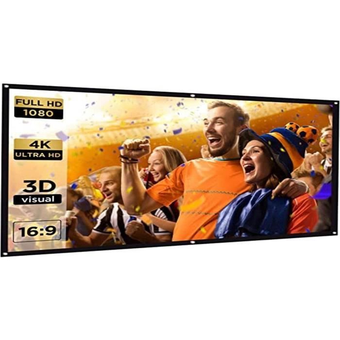 Écran De Projection Portable Pliable 200 Pouces - Pour Films En 4K à La Maison Ou En Extérieur