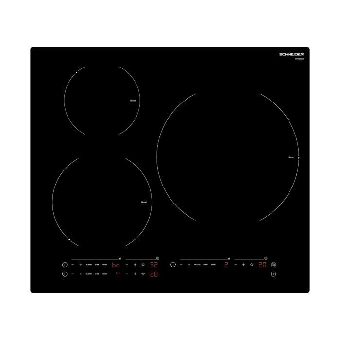 Table de cuisson induction SCHNEIDER SCTI6030AD TU 3 foyers Touches sensitives