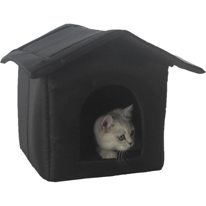 Abri Extérieur Pour Chat Hiver | Tente Chaude Imperméable 40x33x33cm - Pour Jardin, Cour, Porche