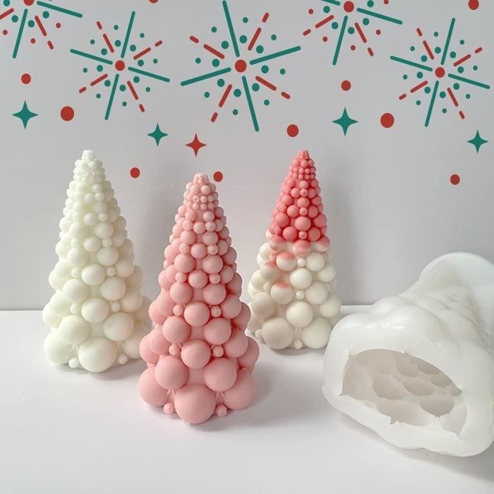 Moule à Bougies En Silicone En Forme De Sapin De Noël - 4 Moules à
