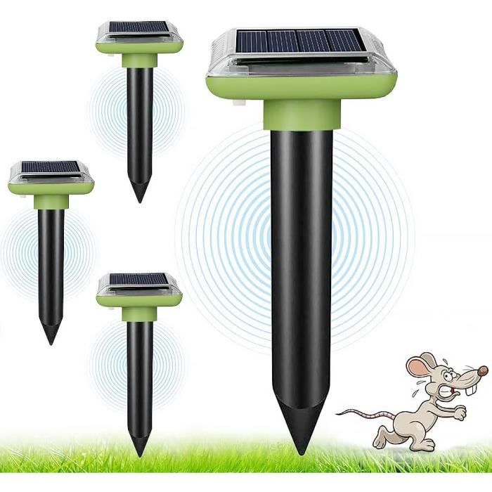 Lot De 4 Répulsifs Taupe Solaires – Anti Taupes, Serpents, Campagnols, Rongeurs – Yeerain – Efficace & Écologique