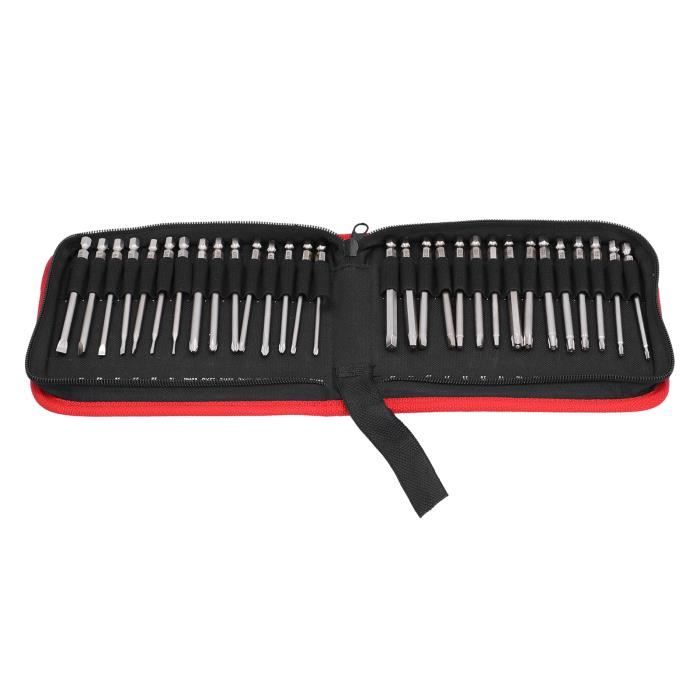 GEINXURN Coffret 83 Pièces Embouts Tournevis Magnétiques S2 – Torx, Phillips, Pozidriv, Plat, Hex – Avec Porte-Embout & Adaptateur Douille – Boîte Rouge Pratique