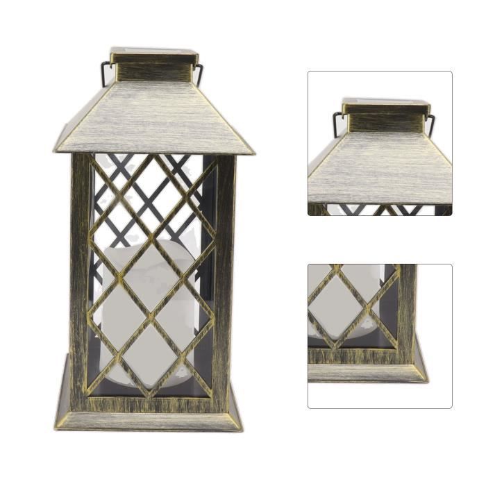 Photophores Lanterne Vintage Nicola Spring Lot 2 Gris 20cm Métal 2 Lanternes Vintage Métal - Photophores Étoilés 20cm - Suspension Intérieur/Extérieur Lanternes Métal étoiles Découpe