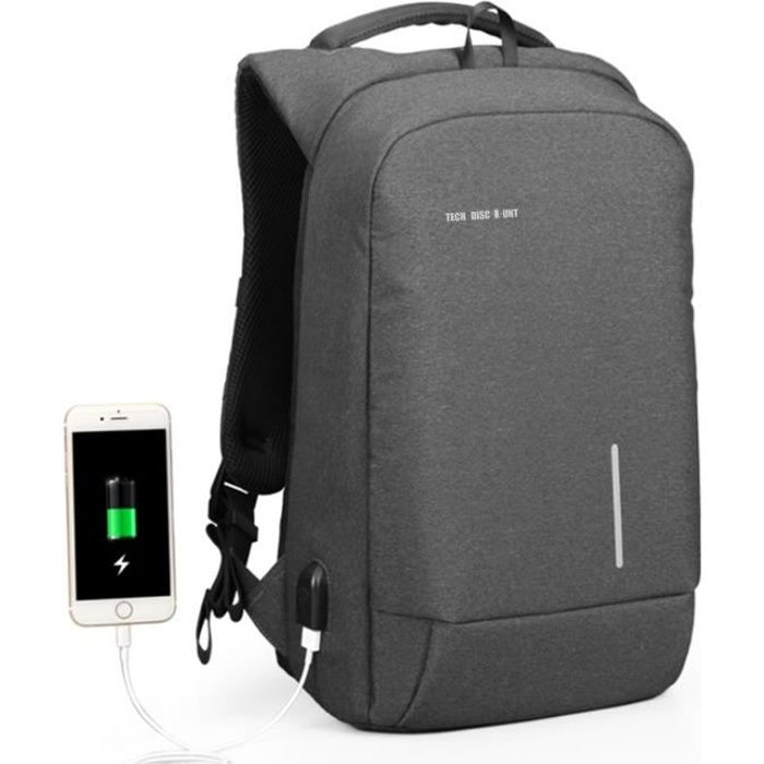 TD® Sac à dos Antivol USB et Port de charge Antipluie Fashion portable-Tablette PC Trolley