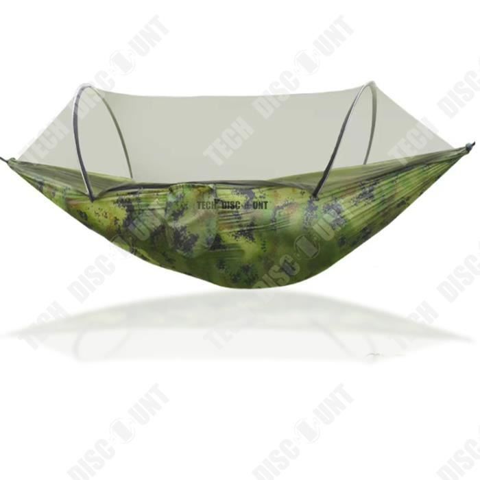 Hamac de Camping avec bâche - Camouflage green - Mobilier de jardin
