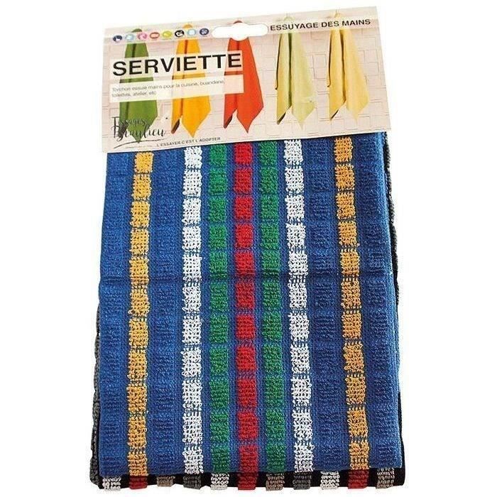 Torchons mineur 50x70cm x2 (1 bleu +1 noir)