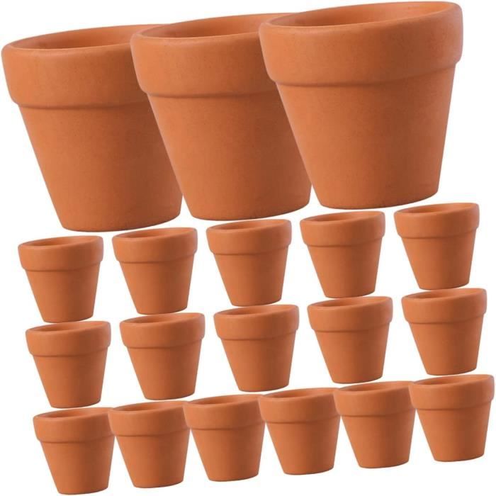 Lot de 10 pots de fleurs - 6 cm de diamètre - Supports Plâtre - Céramique - Supports à décorer