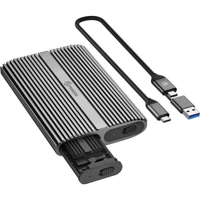 Boîtier SSD M.2 Avec écran - Boîtier Externe USB-C Pour SSD NVMe, Affichage Température Et Usage