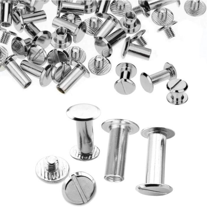 Lot De 50 Rivets À Vis Chicago À Tête Plate En Laiton Durable, Anti ...