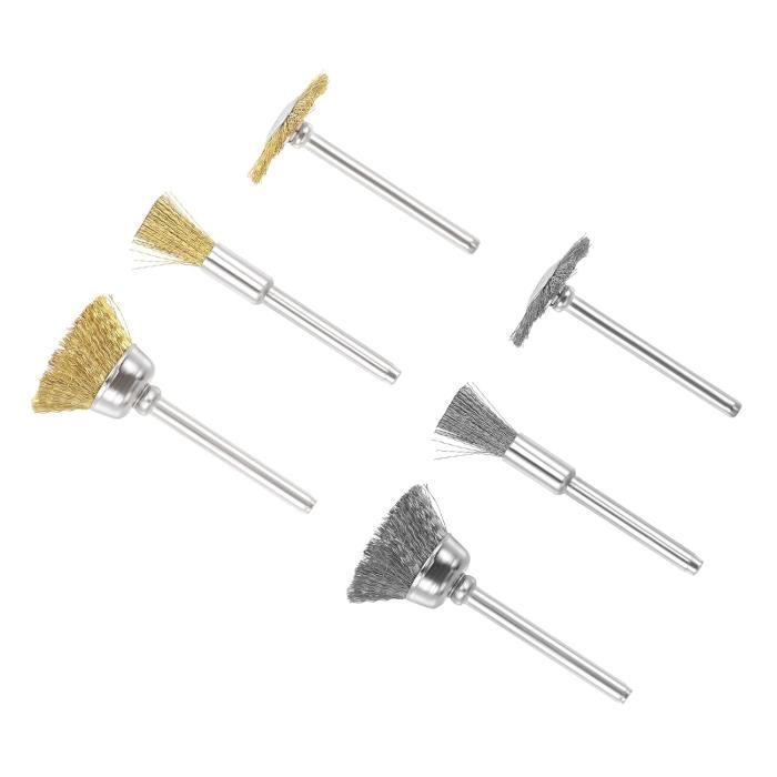 Lot 24 Brosses Roue Polissage Fil Acier Inoxydable & Laiton – 3 Tailles Pour Perceuse Meuleuse – Nettoyage, Rouille, Ébavurage Pro