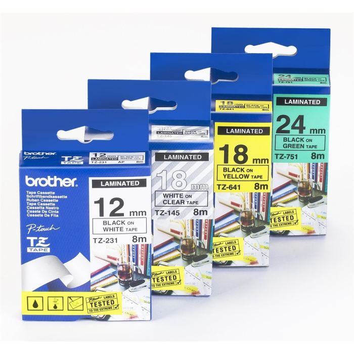 Brother TZ-211 Flexitape 6mm - Laminiertes Etikettenband Schwarz/weiß 8m