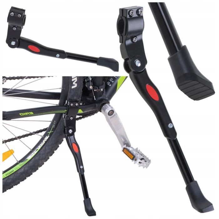 Béquille Arrière Vélo – Réglable – Alu – Pour Roues 22 à 29 Pouces