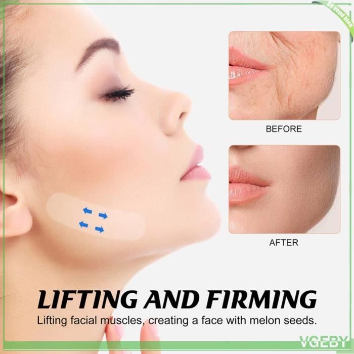 Face Tape Lifting Visage - Bandage Réutilisable V-line - Noir - Pour Affiner Le Visage
