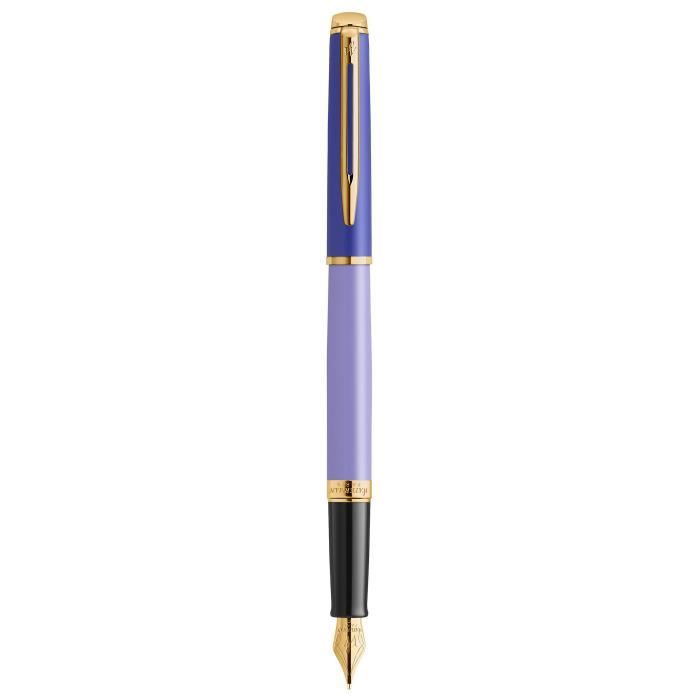 Stylo plume Waterman Hémisphère, laque violette, finition en plaqué or, plume moyenne plaqué or, coffret cadeau