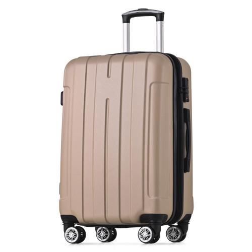 Valise Cabine Rigide LEVEL8 20" Crème – Coque Polycarbonate, 8 Roues Silencieuses, Serrure TSA