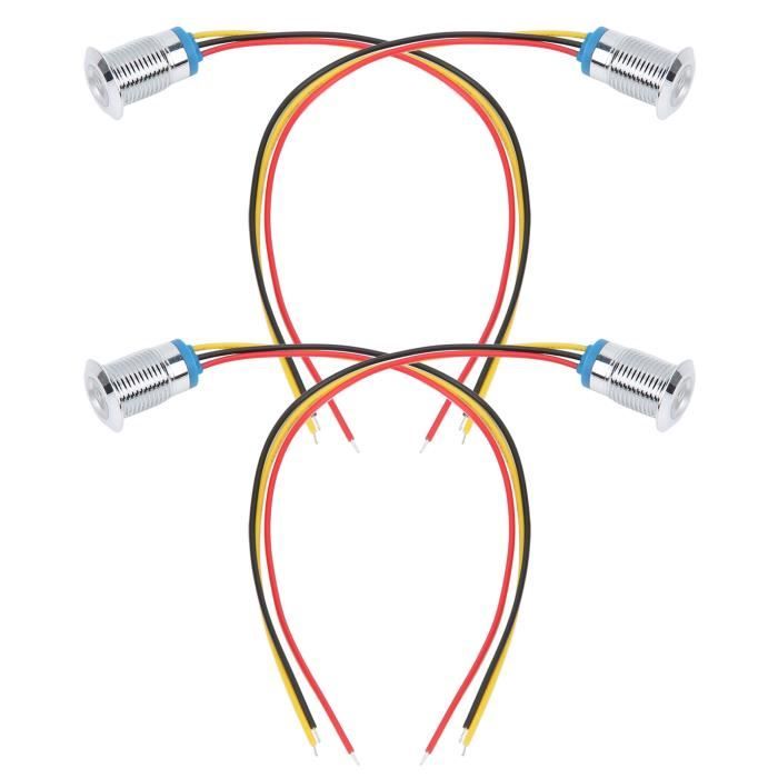 Lot De 3 Voyants Ronds LED 12V - Diamètre 12mm, Longueur 40mm - Neufs