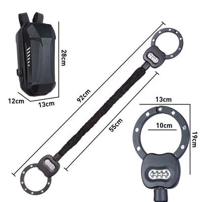 Antivol Trotinette Électrique – Cadenas Chaîne Acier Trempé 92 Cm Avec 3 Clés, Résistant Coupe & Pluie, Sac De Transport Inclus