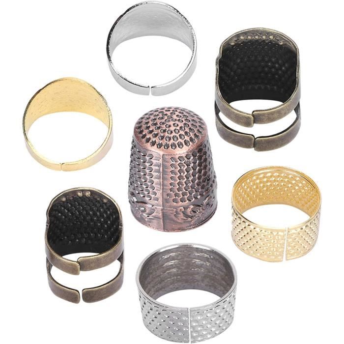 PATIKIL Lot de 4 dés à coudre en métal - Protection des doigts - Durable - Accessoires de matelassage pour tricot et travaux d'aiguille - Bronze