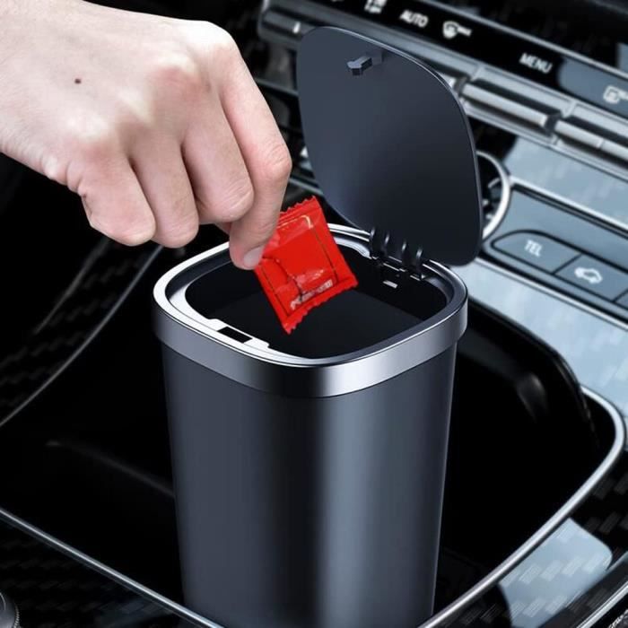 Poubelle Voiture Pour Porte-Gobelet - Mini Poubelle Avec Couvercle Lavable