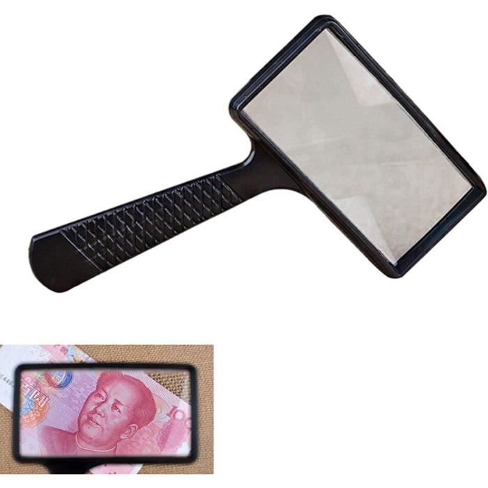 Loupe de poche rectangulaire grossissante x5 pour personnes agees Pour lecture loisirs reparation observation 510 Achat Vente lunettes de lecture Neuf Cdiscount