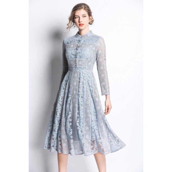 Robe dentelle outlet bleu ciel