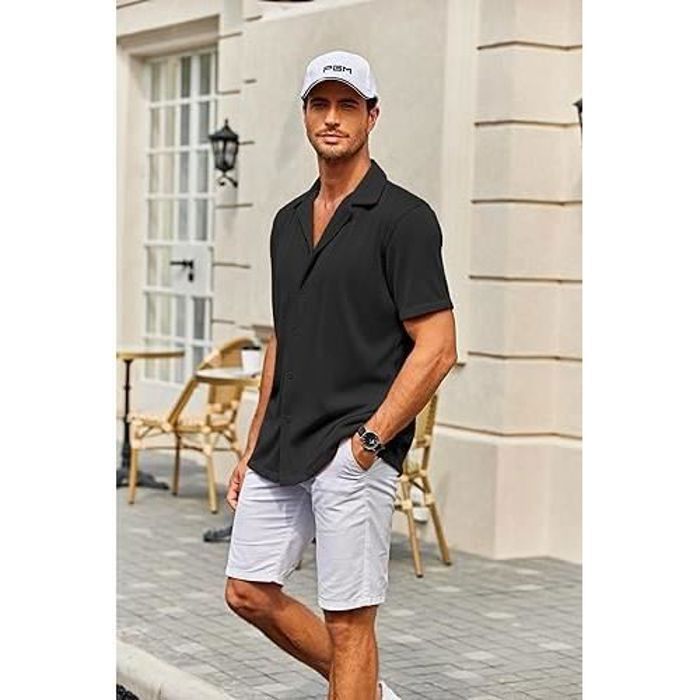 Chemise Homme Manches Courtes Décontractée Plage Été FINDPITAYA