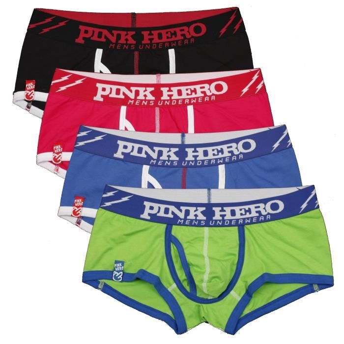 Sous vetement 4 pieces Rose Cool Heros Coton Boxer Sous Vetements Pour Homme Short De Mode Impression Hommes Culotte Type 4pcs Blanc Cdiscount Pret a Porter