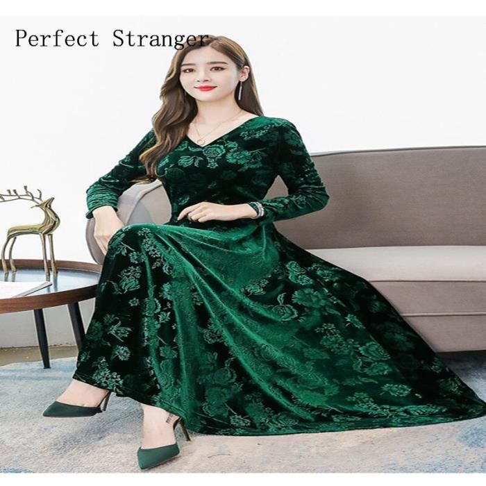 Robe longue velours femme hotsell