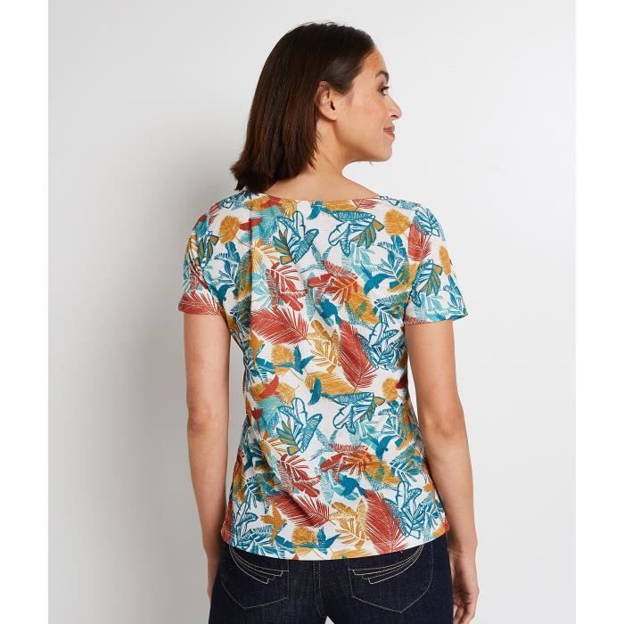 T shirt clearance fleuri femme