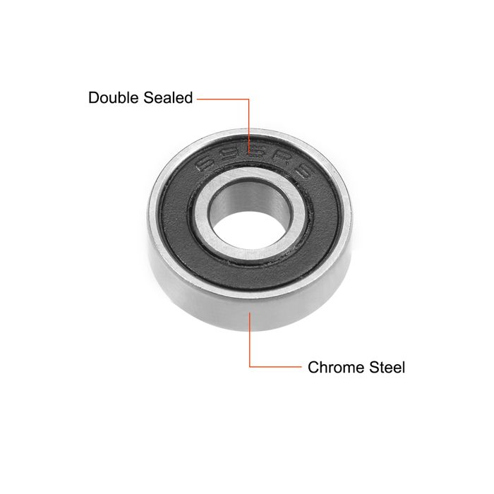 sourcing map Rouleau Bille Roulements 8mm Alésage 22mm OD 7mm Épaisseur Double Scellé Chrome Acier Sphérique Surface
