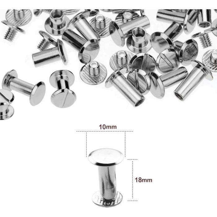Lot De 50 Rivets À Vis Chicago À Tête Plate En Laiton Durable, Anti ...
