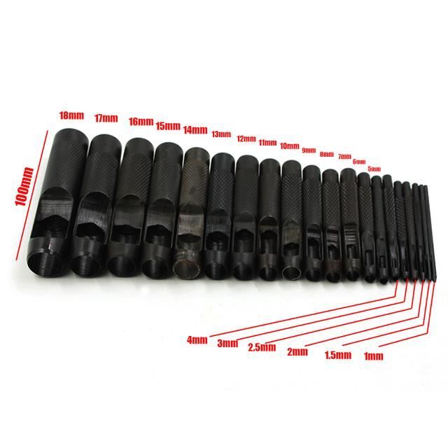 Lot De 10 Poinçons Ronds En Acier 1 Mm à 10 Mm En Cuir Pour Trou Creux En Cuir Pour Bracelet De Montre En Cuir Ceinture Tissu Toile Vetements Oeillet 91592374