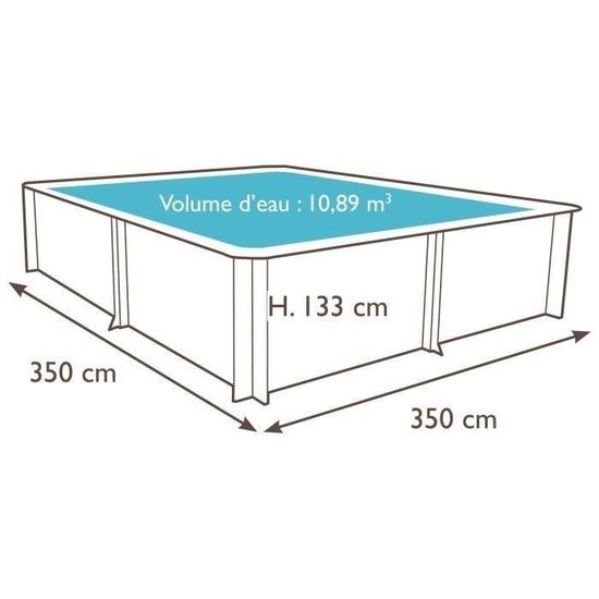 Piscine Tubulaire Carrée 3x3 Weva Piscine Bois Carree 3x3 M Hauteur 1 33 M Achat Vente