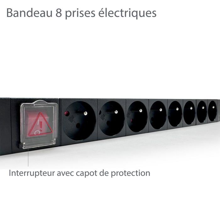 Multiprises Bandeau 8 Prises Rackable 19