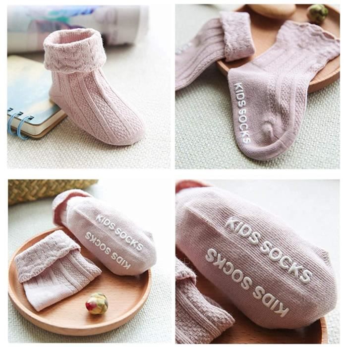 Chaussettes Bébé DEBAIJIA - 3 Paires, Coton Antidérapant, Taille M (1-3 Ans), Confortables Et Douces